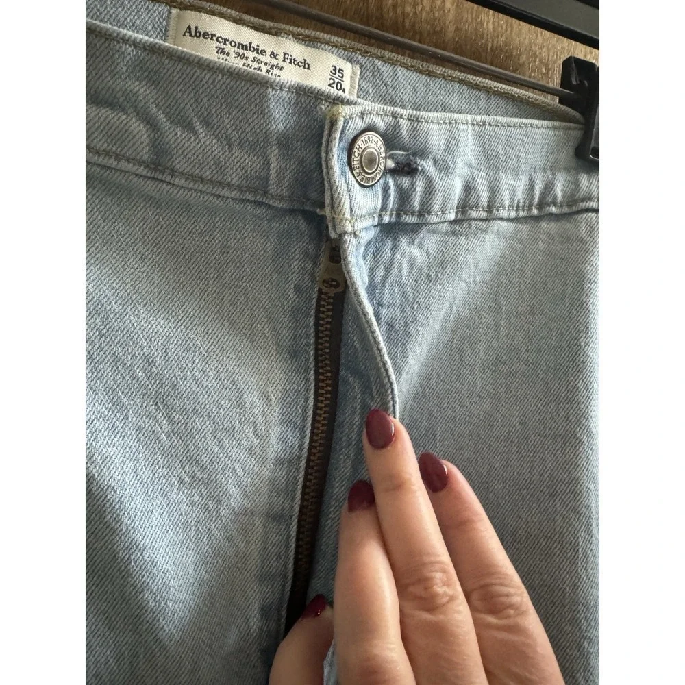 Abercrombie & Fitch Jeans Womens 90s Straight Ultra High Rise Distressed 35/20R